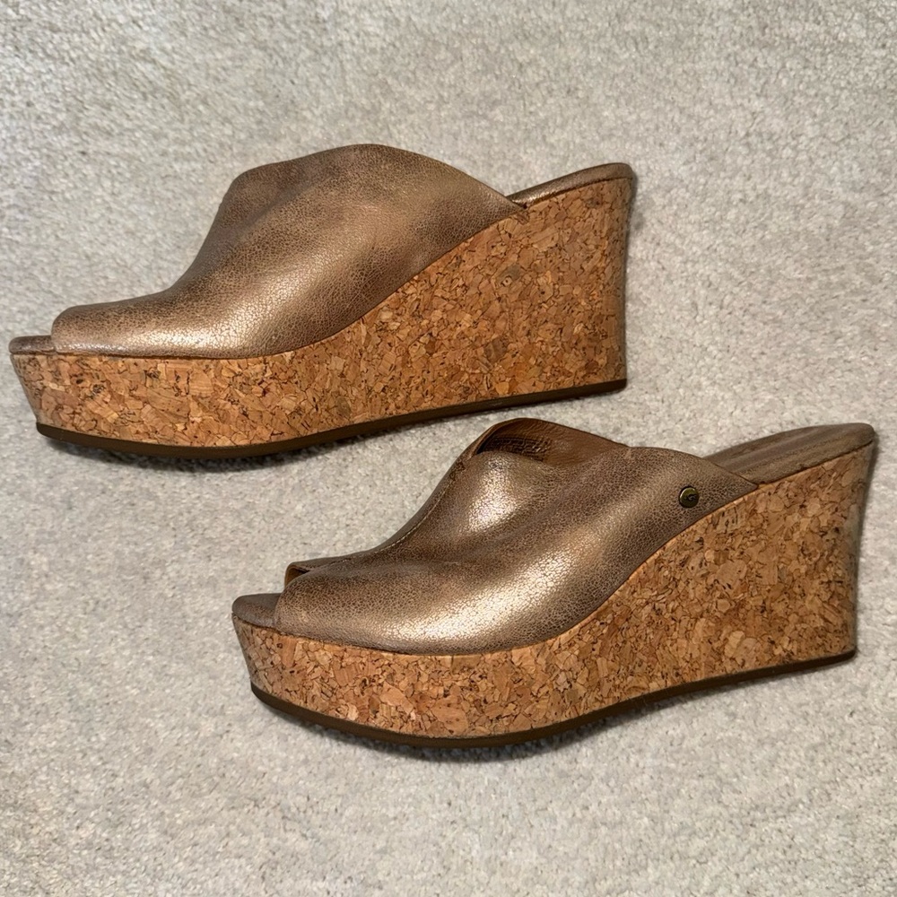 UGG Dominique Peep Toe Cork Wedge